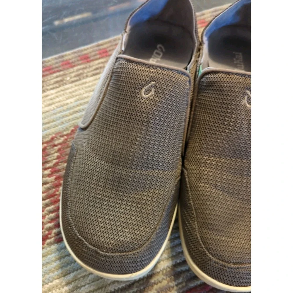 OluKai Nohea Men's Sz 10 Mesh Slip-On Mustang-Lime Loafer Slides Sidewalk Surfer